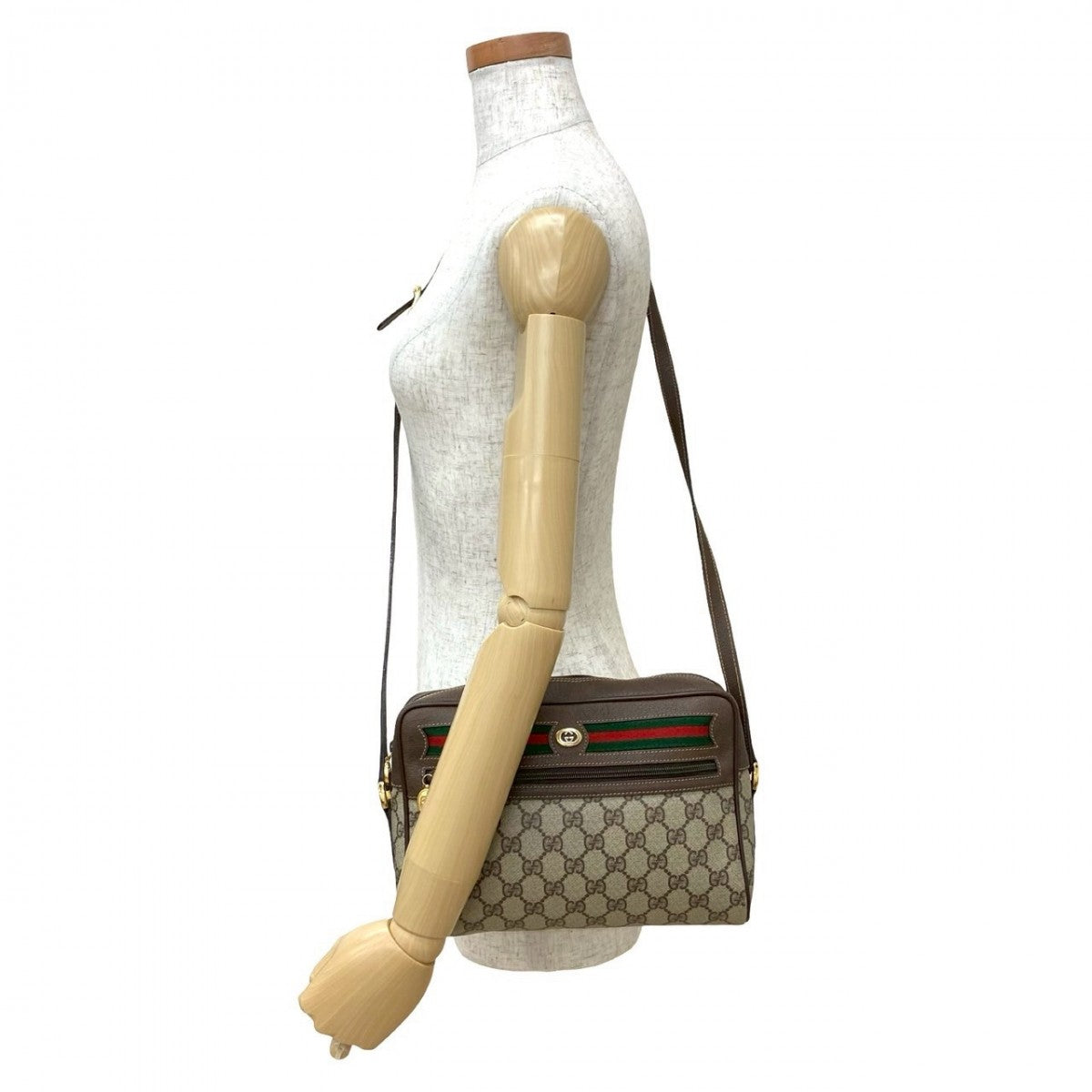GUCCI Shoulder Bag leather Brown Sherry line