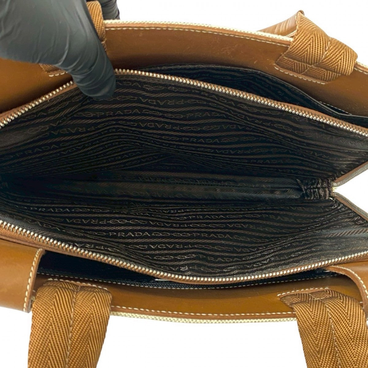 PRADA Handbag canvas Brown