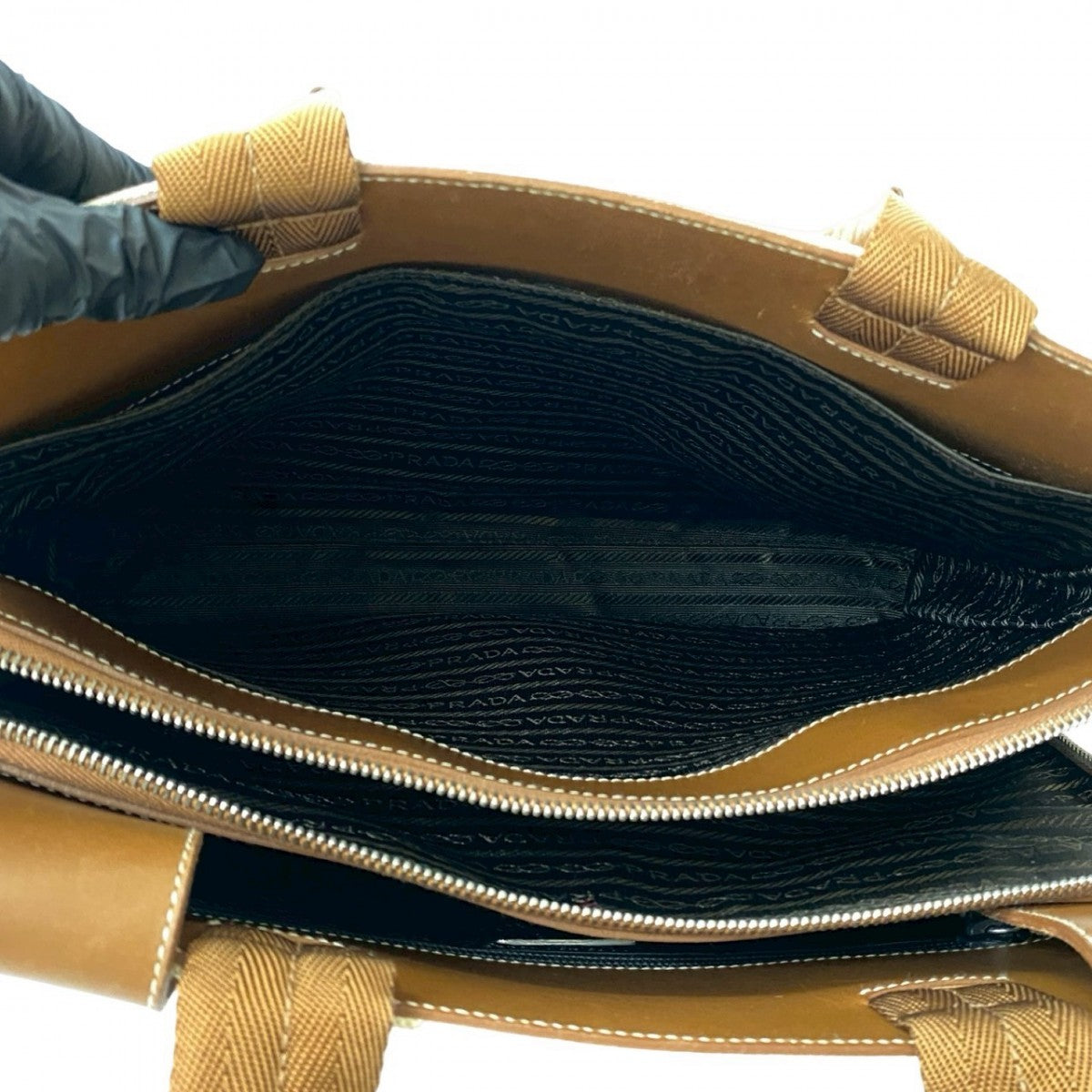 PRADA Handbag canvas Brown