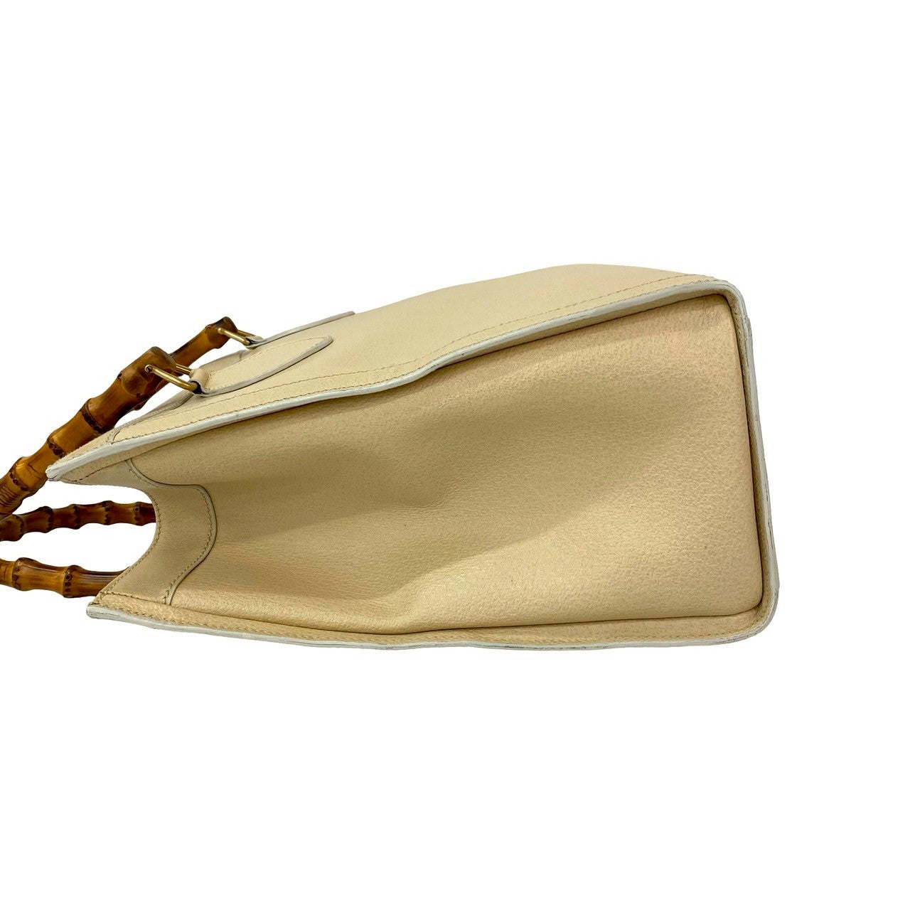 GUCCI Handbag leather beige Bamboo