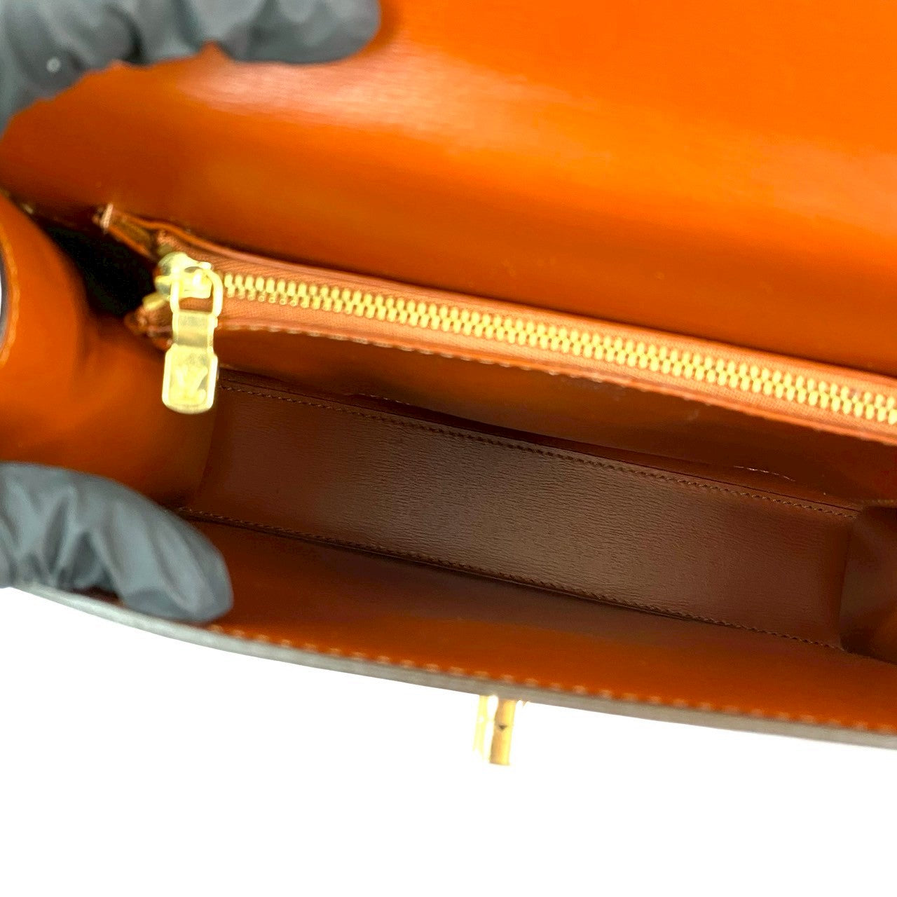 LOUIS VUITTON Handbag Epi Leather Brown Epi Malesherbes