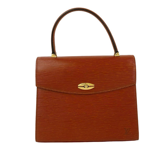 LOUIS VUITTON Handbag Epi Leather Brown Epi Malesherbes
