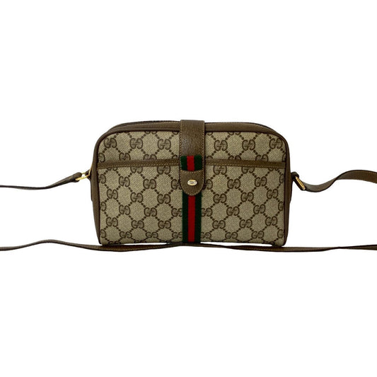 GUCCI Shoulder Bag leather Brown Sherry line
