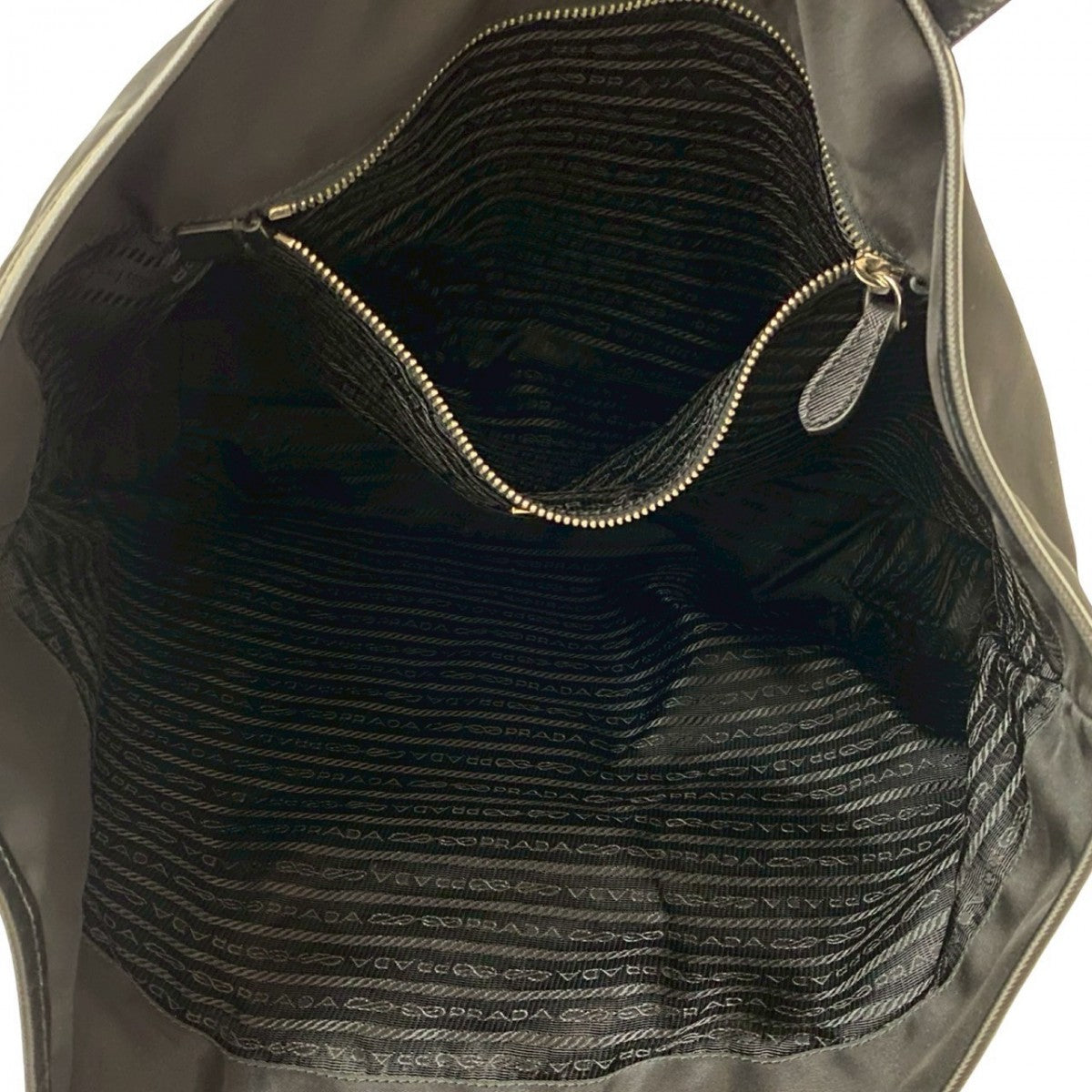 PRADA Tote Bag leather black Robot collection