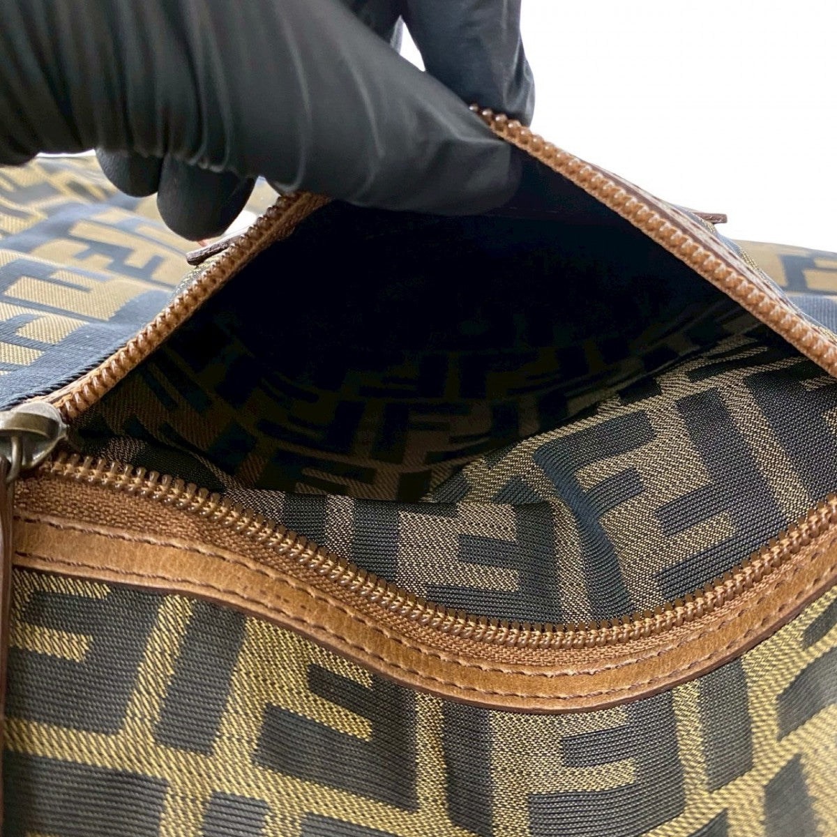 FENDI Tote Bag leather Brown