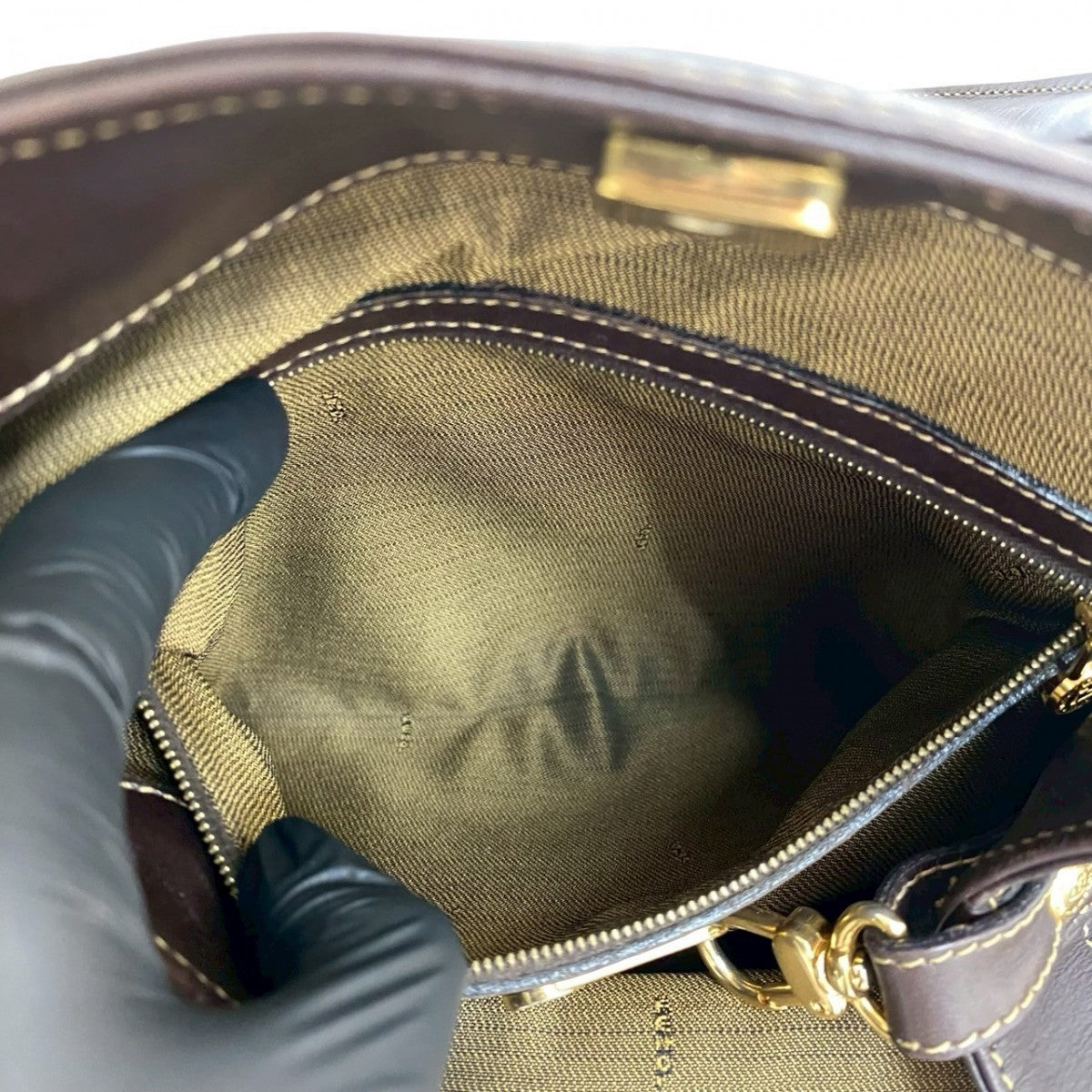 FENDI Shoulder Bag canvas Brown