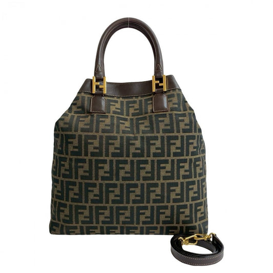 FENDI Shoulder Bag canvas Brown