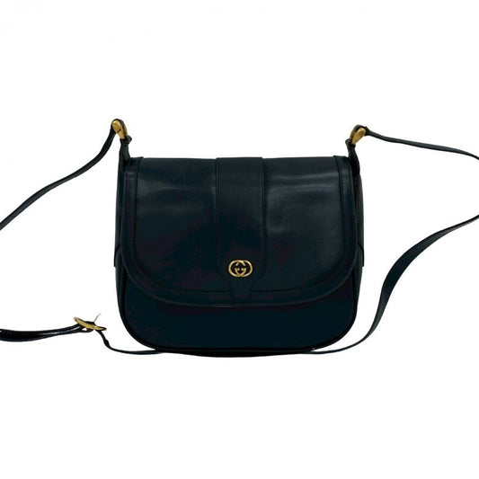 GUCCI Shoulder Bag Calfskin Navy