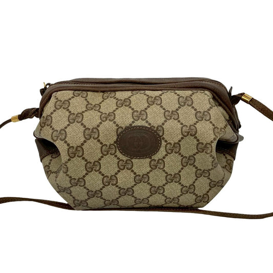 GUCCI Shoulder Bag leather Brown