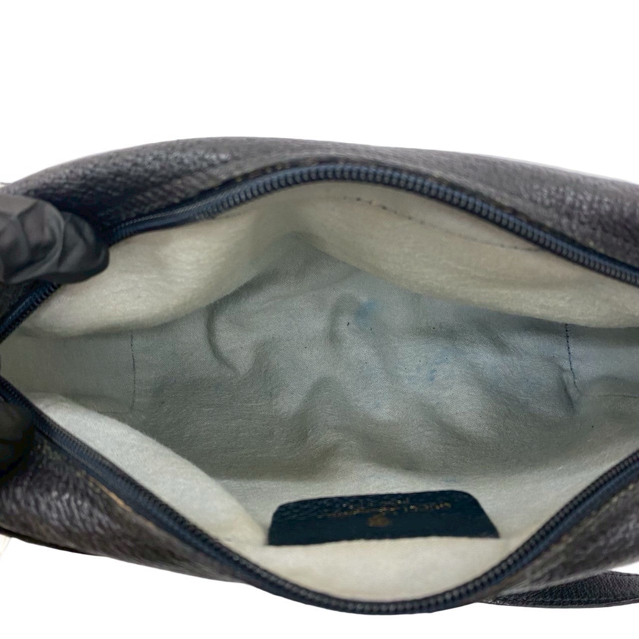 GUCCI Shoulder Bag leather Navy Sherry line