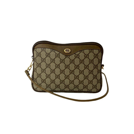 GUCCI Shoulder Bag leather Brown