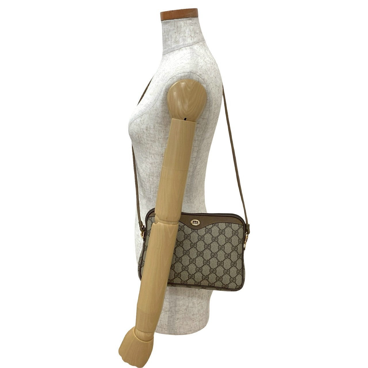 GUCCI Shoulder Bag leather Brown