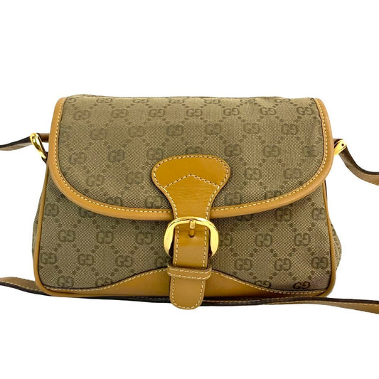 GUCCI Shoulder Bag canvas Brown