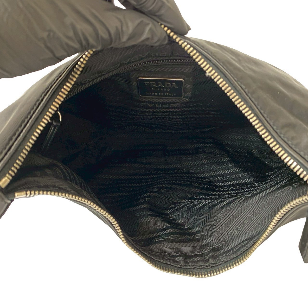 PRADA Shoulder Bag leather black
