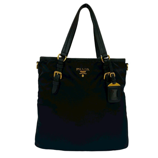 PRADA Tote Bag leather black