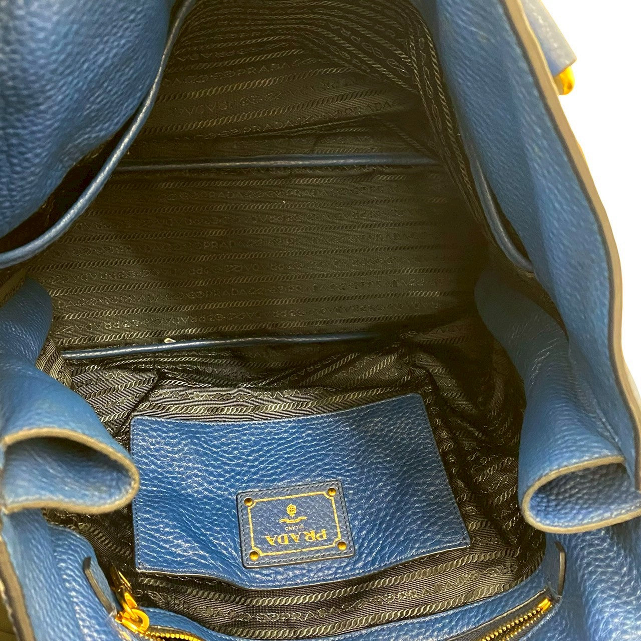 PRADA Tote Bag leather blue