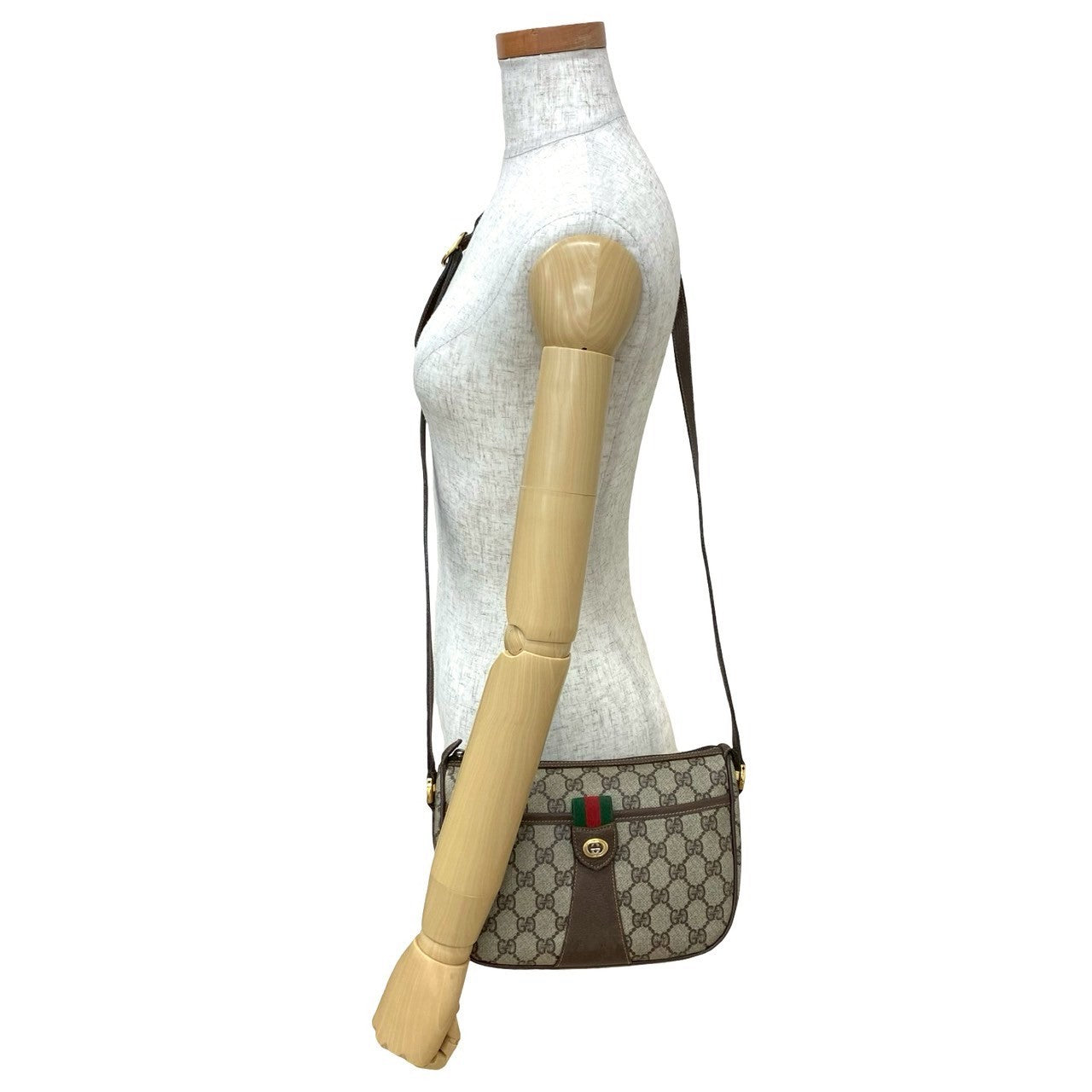 GUCCI Shoulder Bag leather Brown Sherry line
