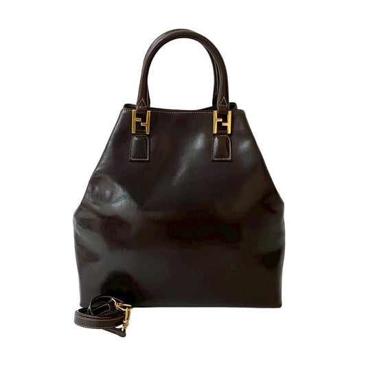 FENDI Shoulder Bag leather Brown