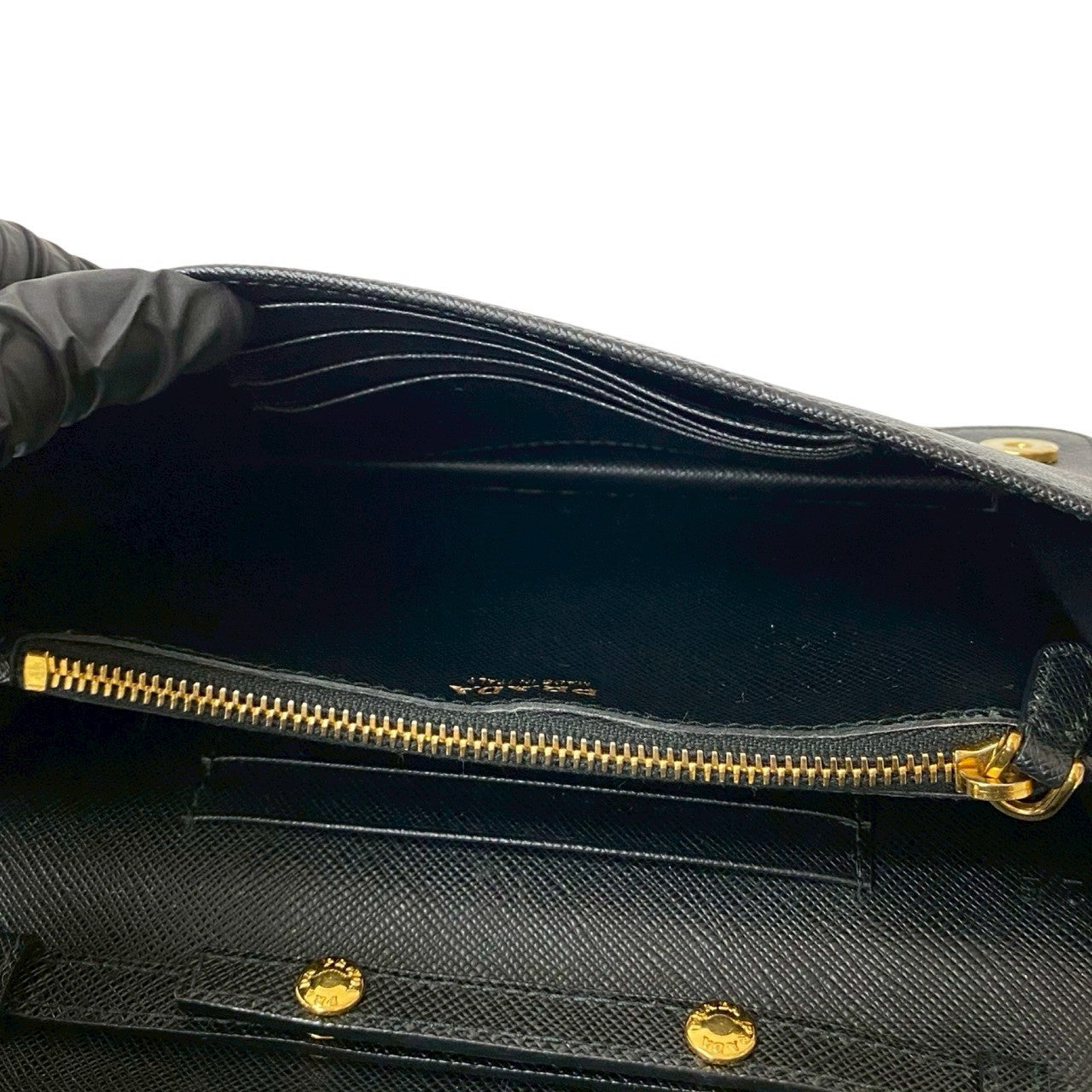 PRADA Long Wallet Purse leather black