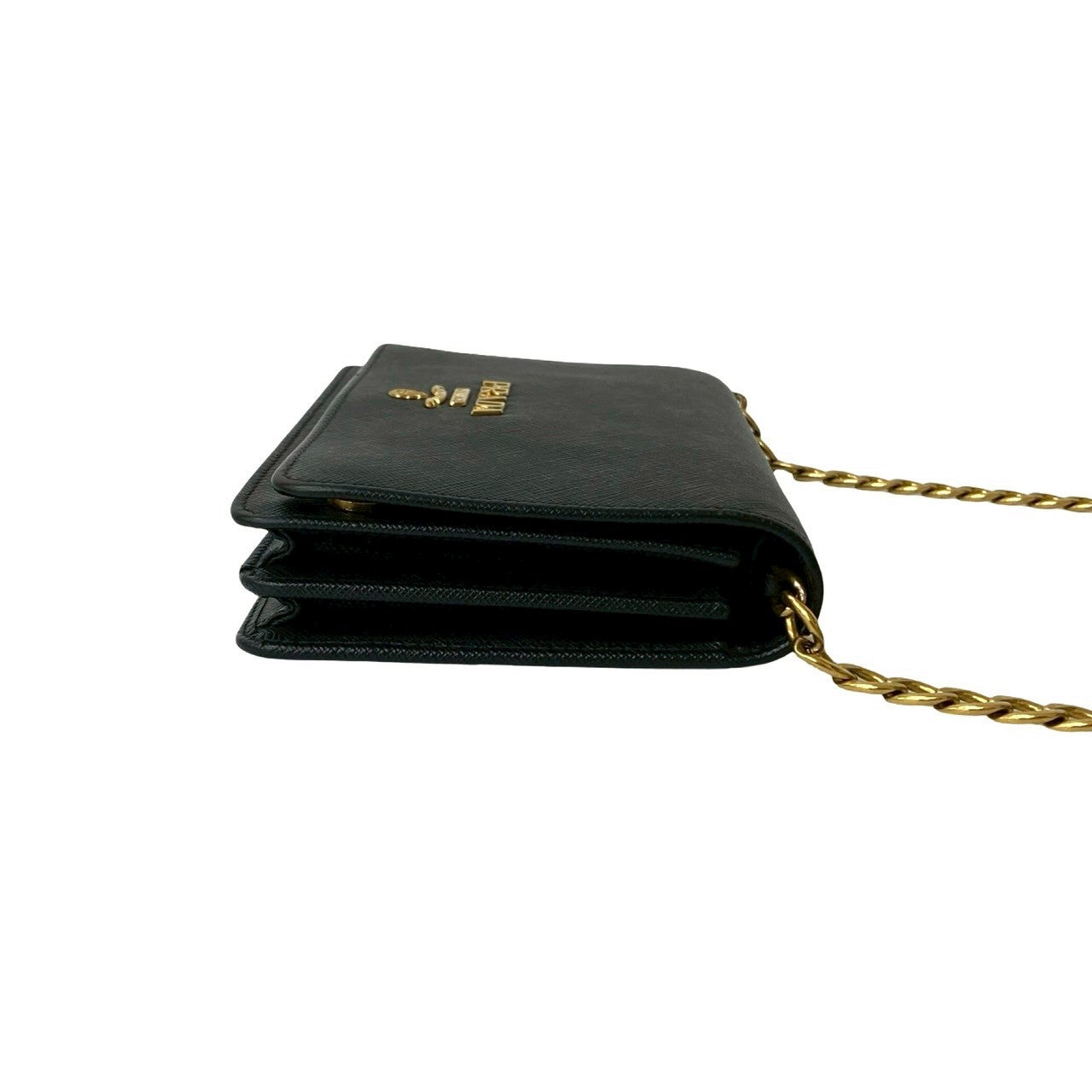 PRADA Long Wallet Purse leather black
