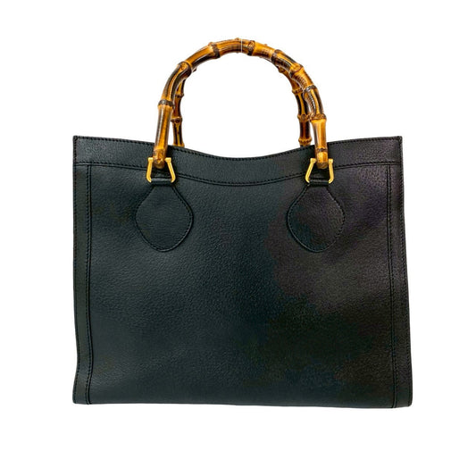 GUCCI Tote Bag leather black Bamboo