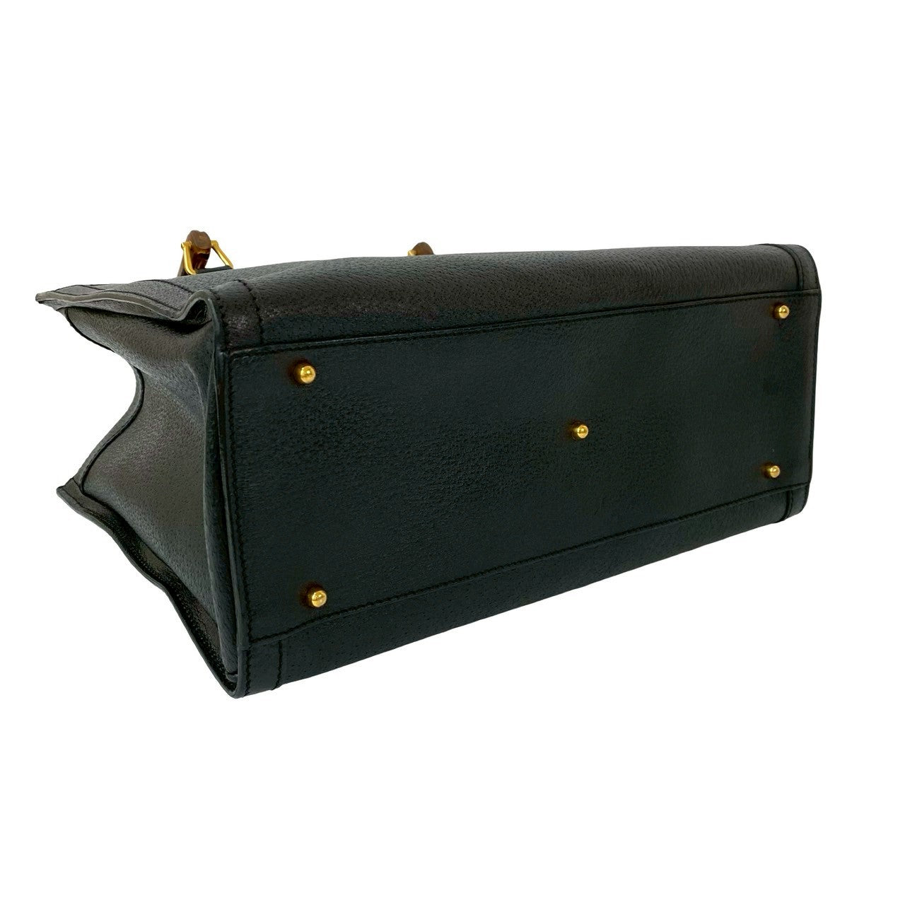 GUCCI Tote Bag leather black Bamboo