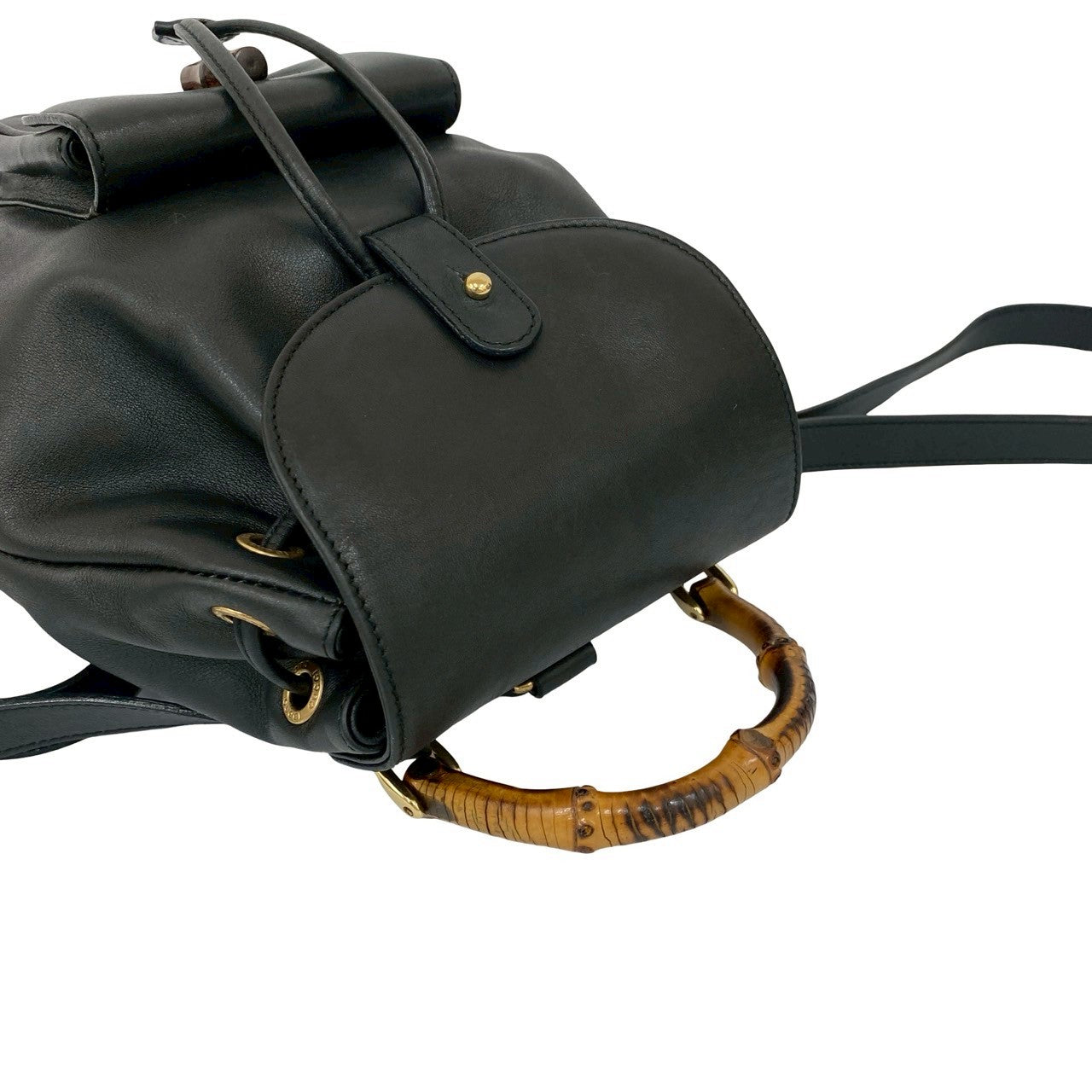 GUCCI Backpack leather black Bamboo