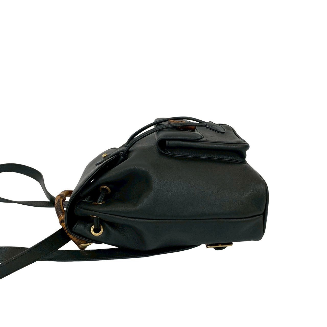 GUCCI Backpack leather black Bamboo