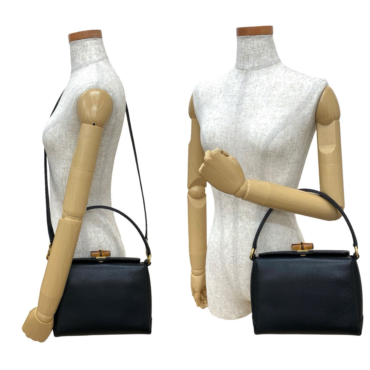 GUCCI Shoulder Bag Bamboo black