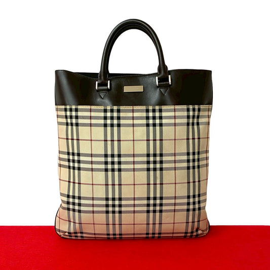 BURBERRY Handbag canvas Brown Nova Check