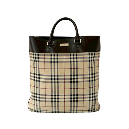BURBERRY Handbag canvas Brown Nova Check