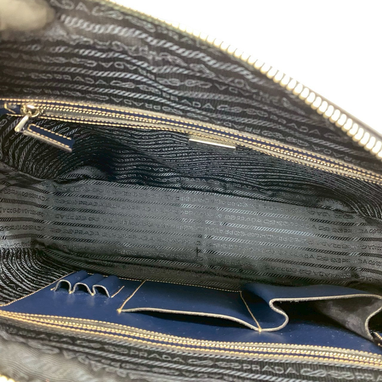 PRADA Business bag leather Navy
