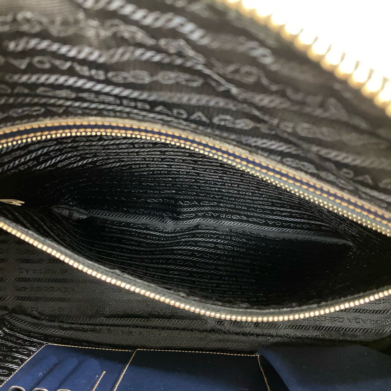 PRADA Business bag leather Navy