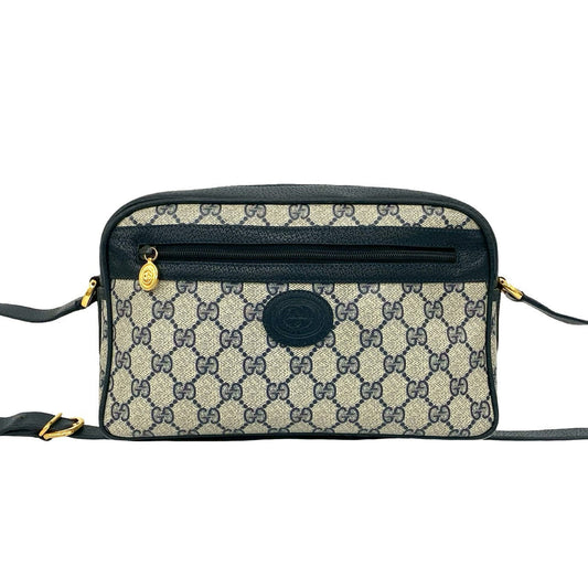 GUCCI Shoulder Bag leather Navy