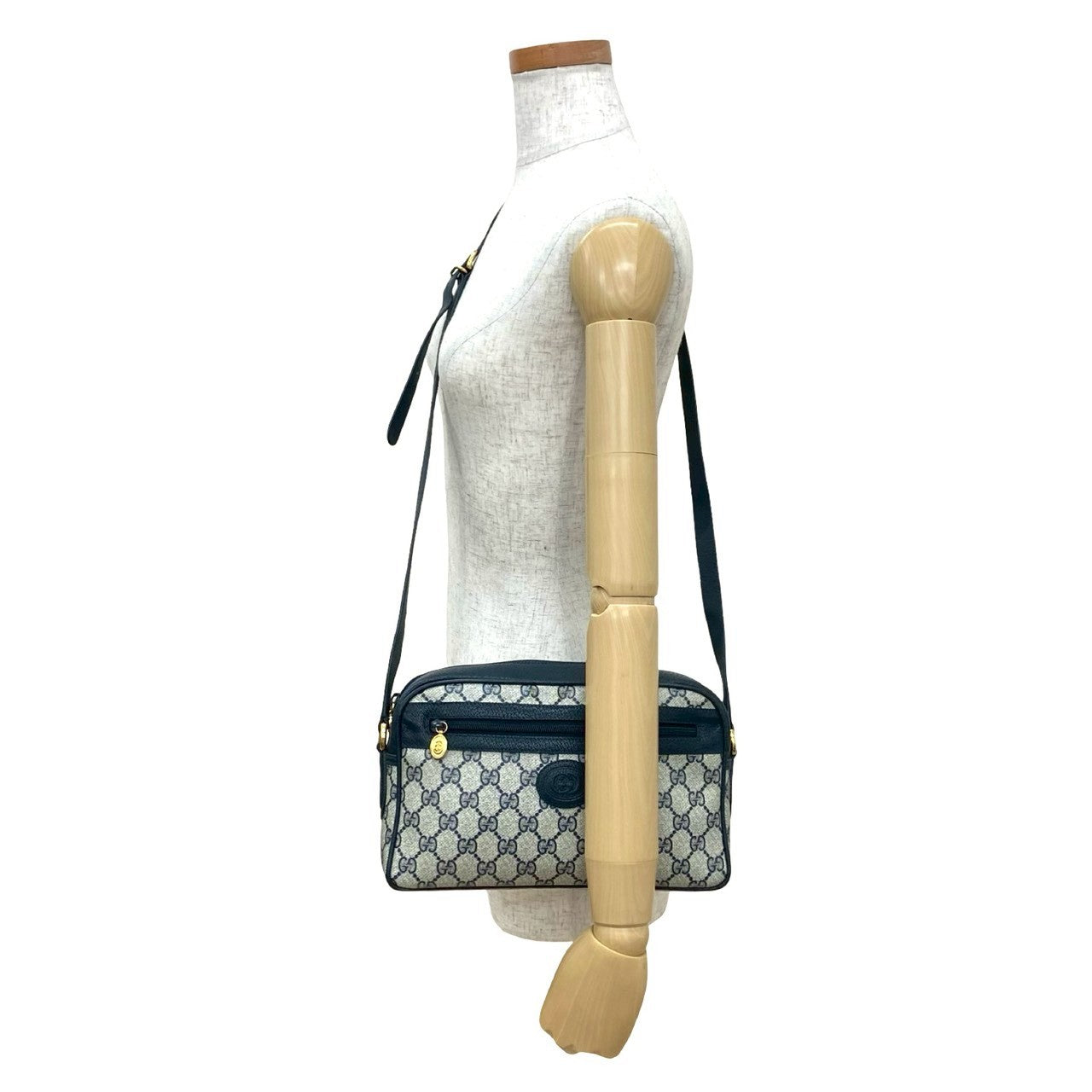 GUCCI Shoulder Bag leather Navy