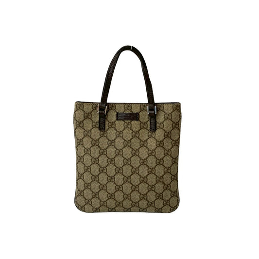GUCCI Handbag leather Brown GG Supreme