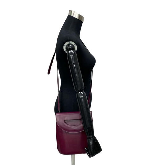 CELINE Shoulder Bag Box scarf wine-red Women Used Authentic