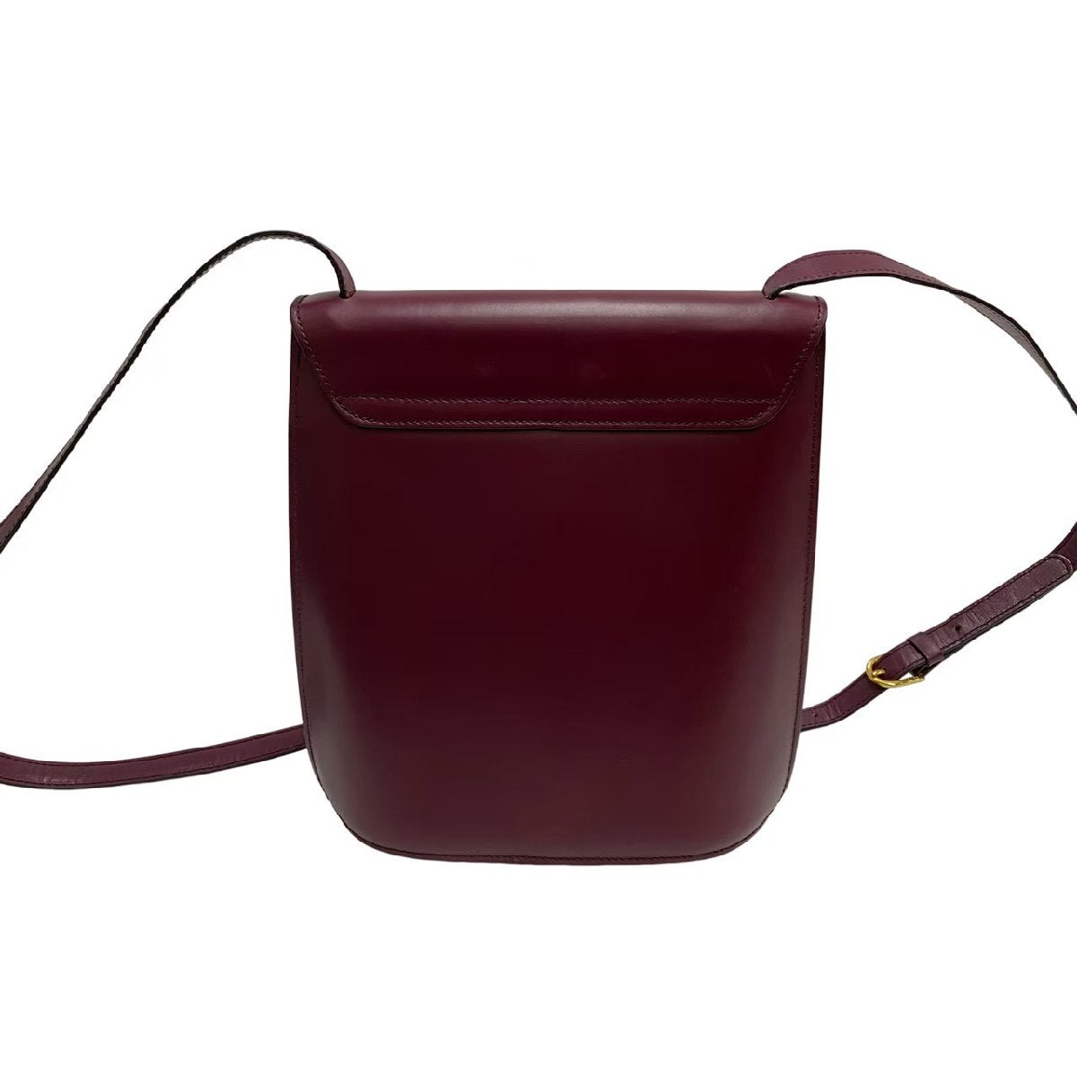 CELINE Shoulder Bag Box scarf wine-red Women Used Authentic