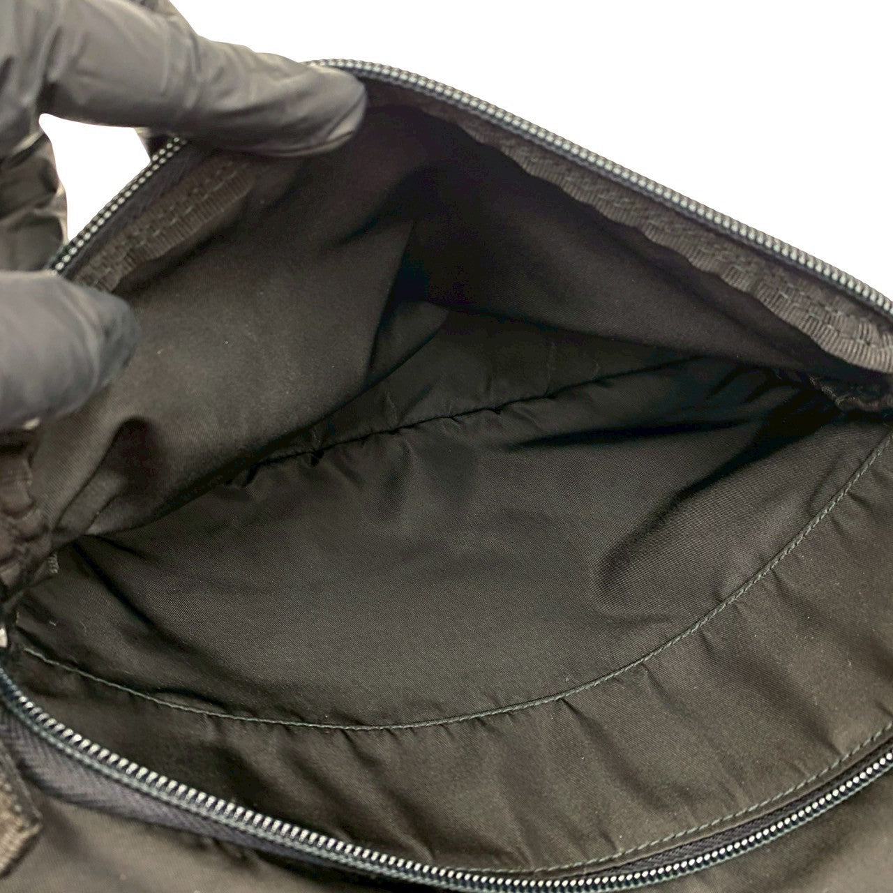PRADA Shoulder Bag leather black