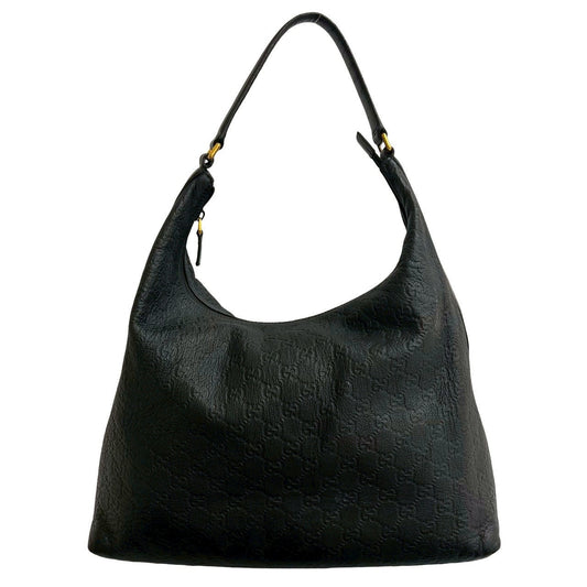 GUCCI Shoulder Bag leather black Sima