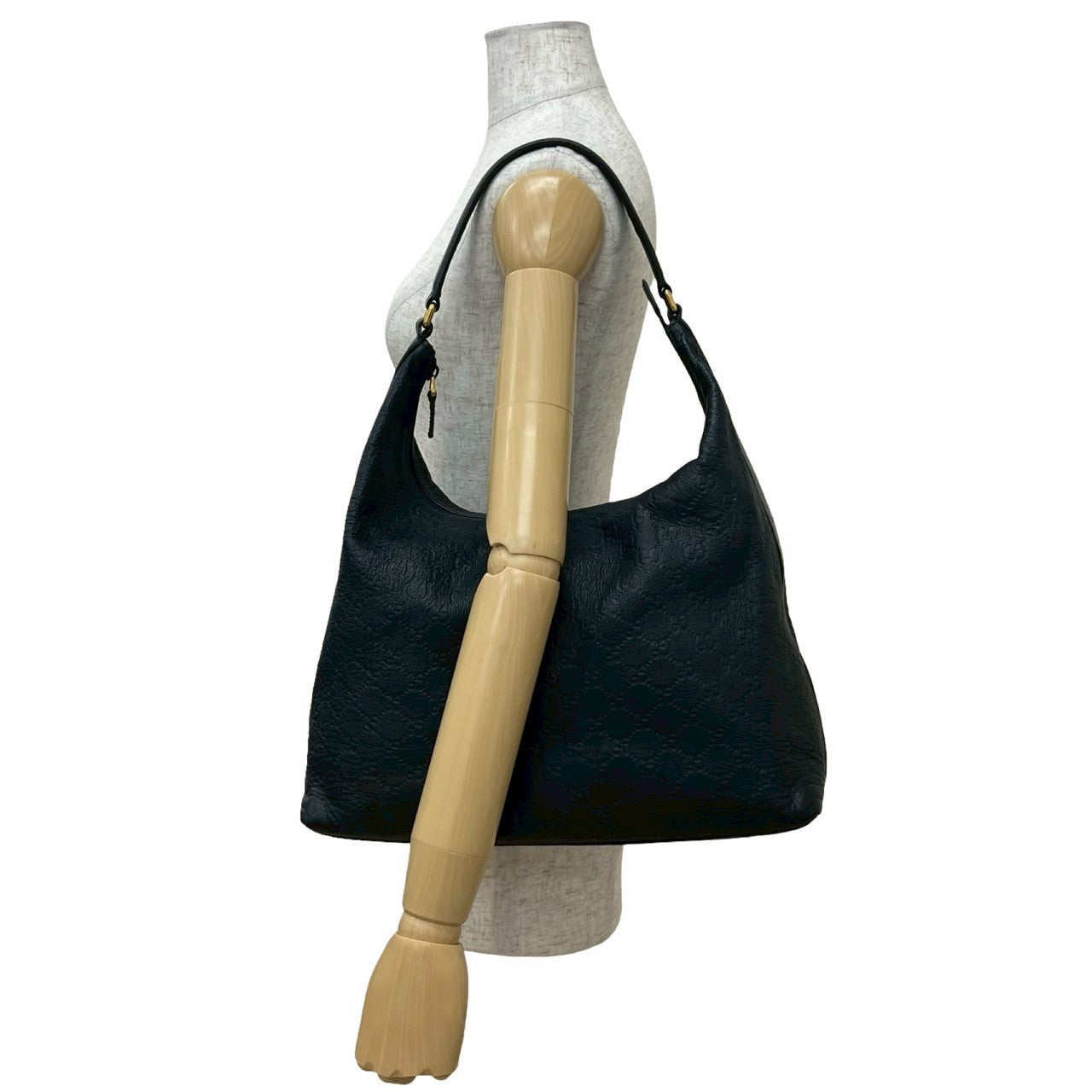 GUCCI Shoulder Bag leather black Sima