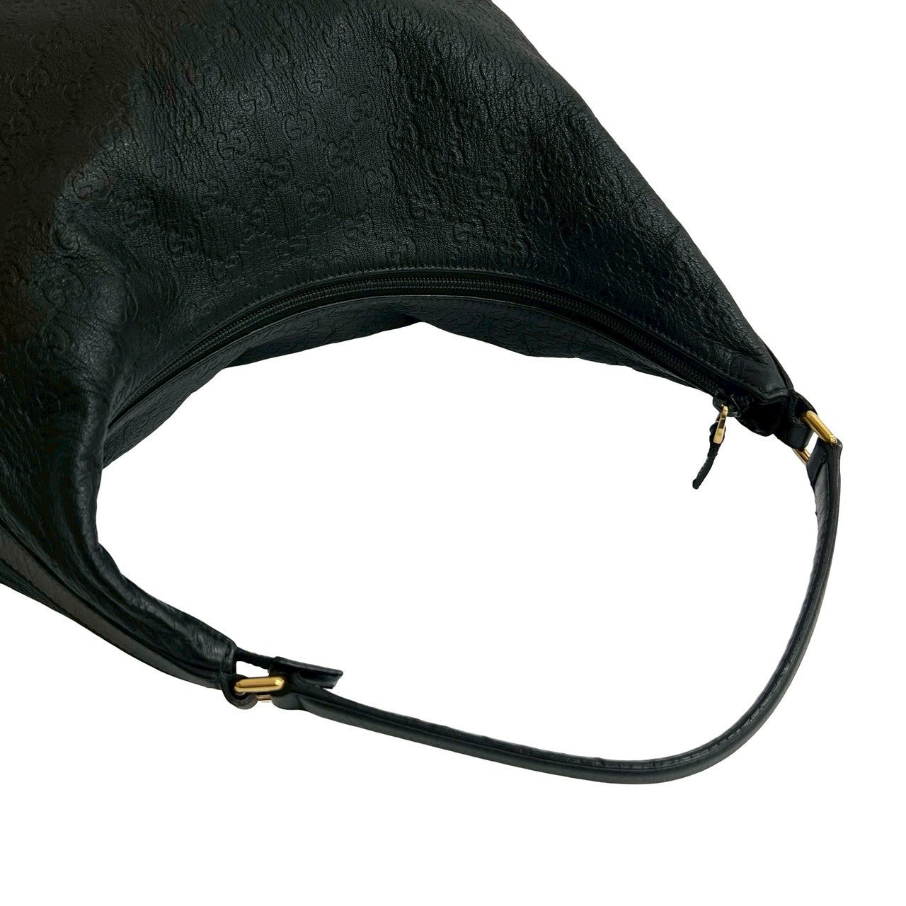 GUCCI Shoulder Bag leather black Sima