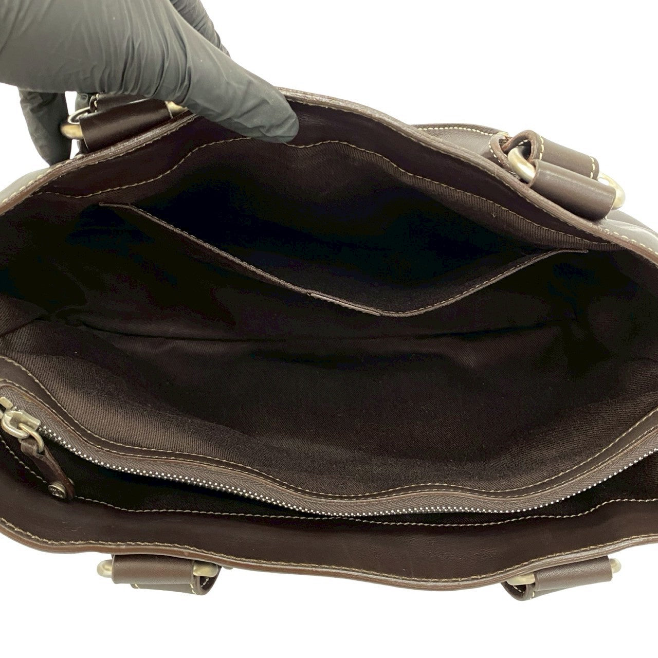 CELINE Handbag leather Brown Boogie bag