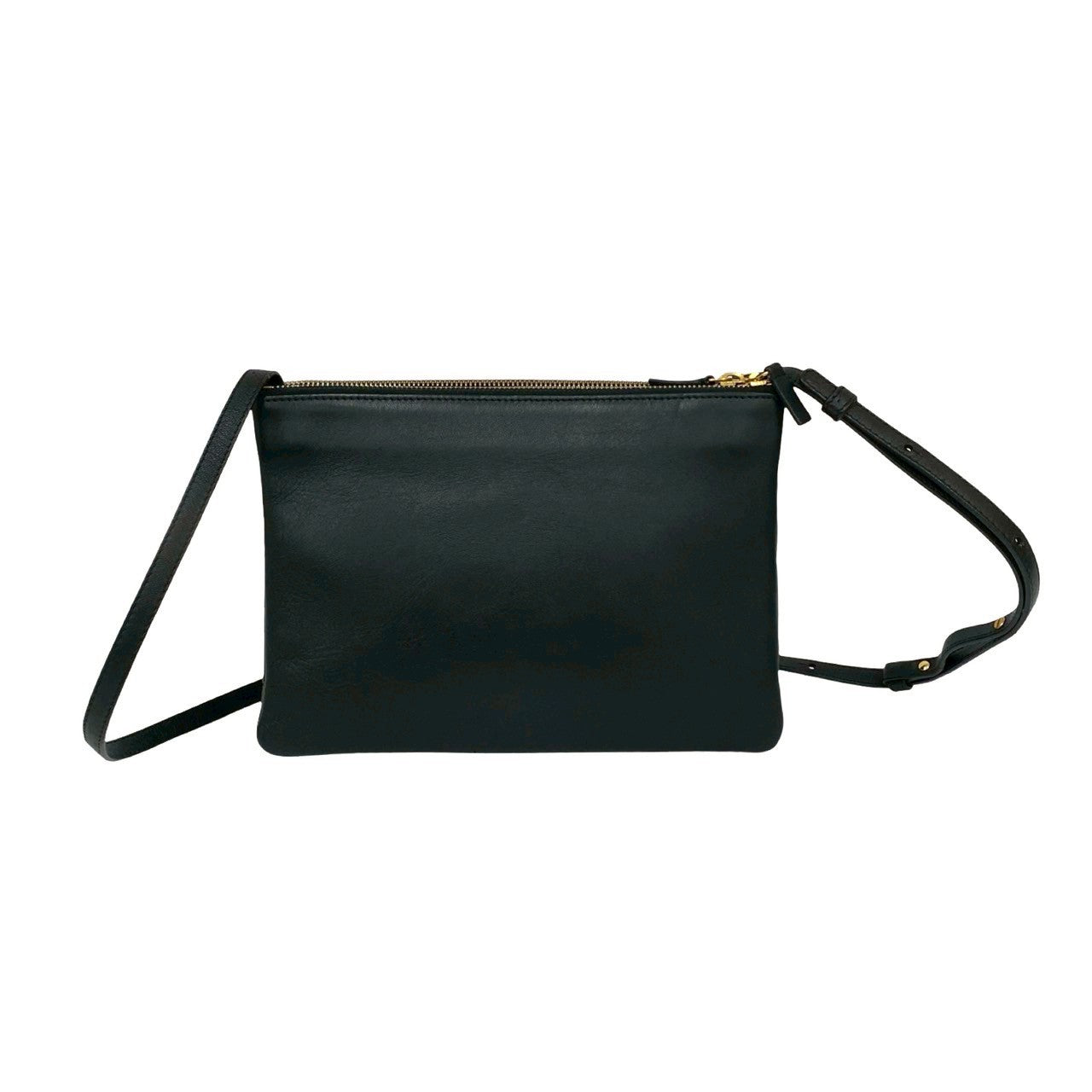CELINE Shoulder Bag leather black Trio Large