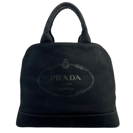 PRADA Handbag canvas black Canapa