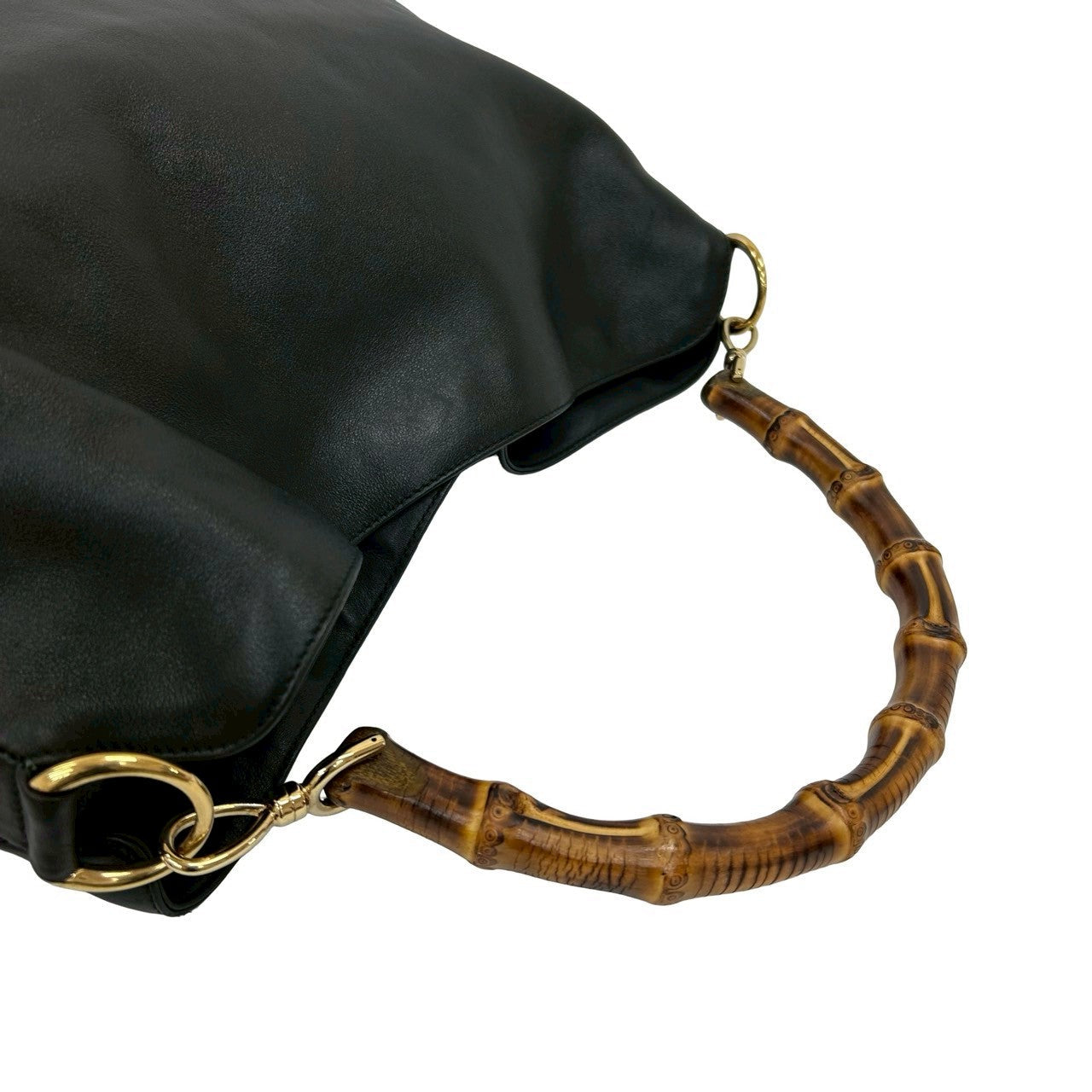 GUCCI Handbag leather black Bamboo