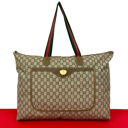 GUCCI Tote Bag leather Brown Sherry line