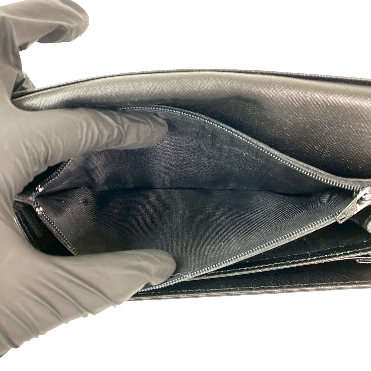 PRADA Long Wallet Purse Nylon black