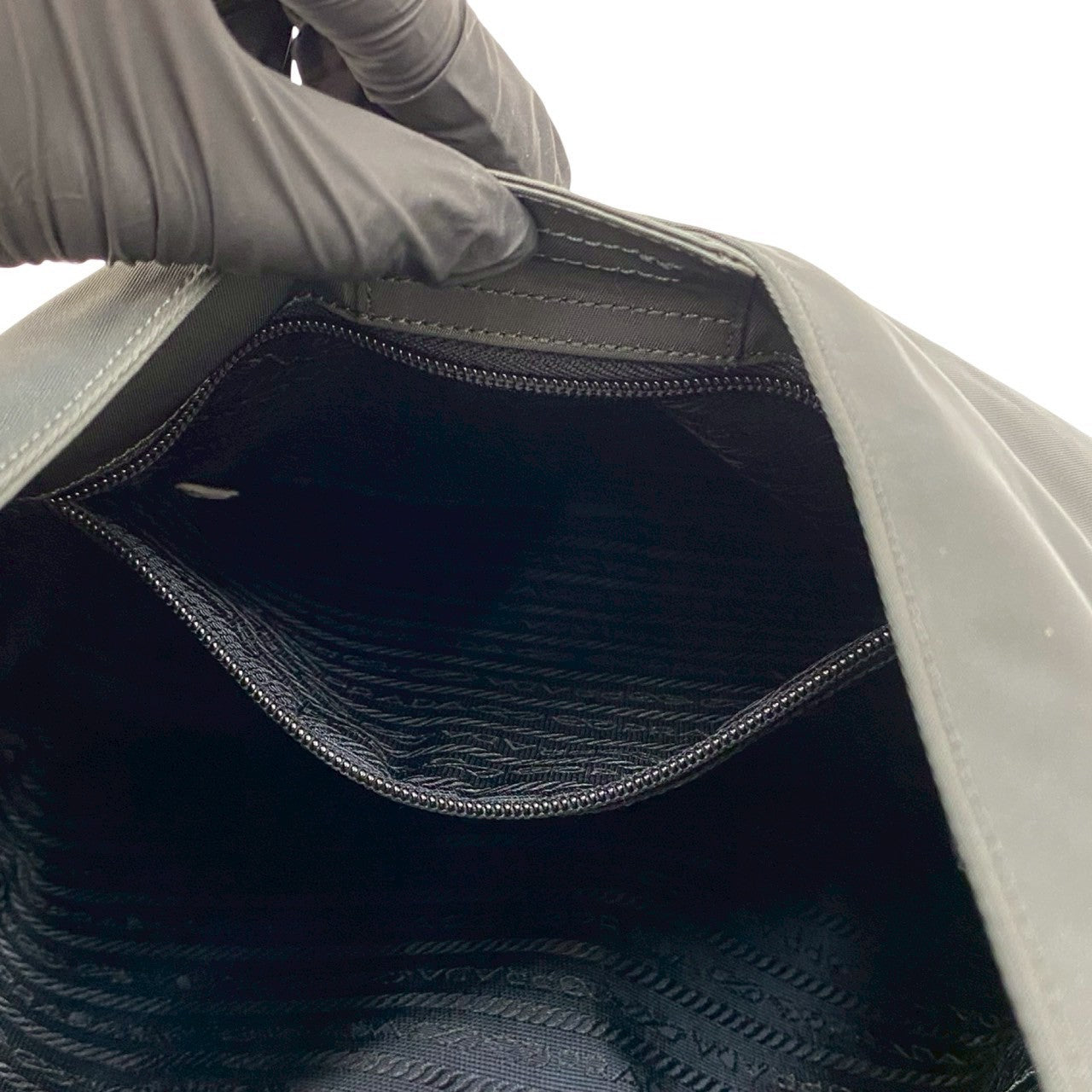 PRADA Shoulder Bag Nylon gray