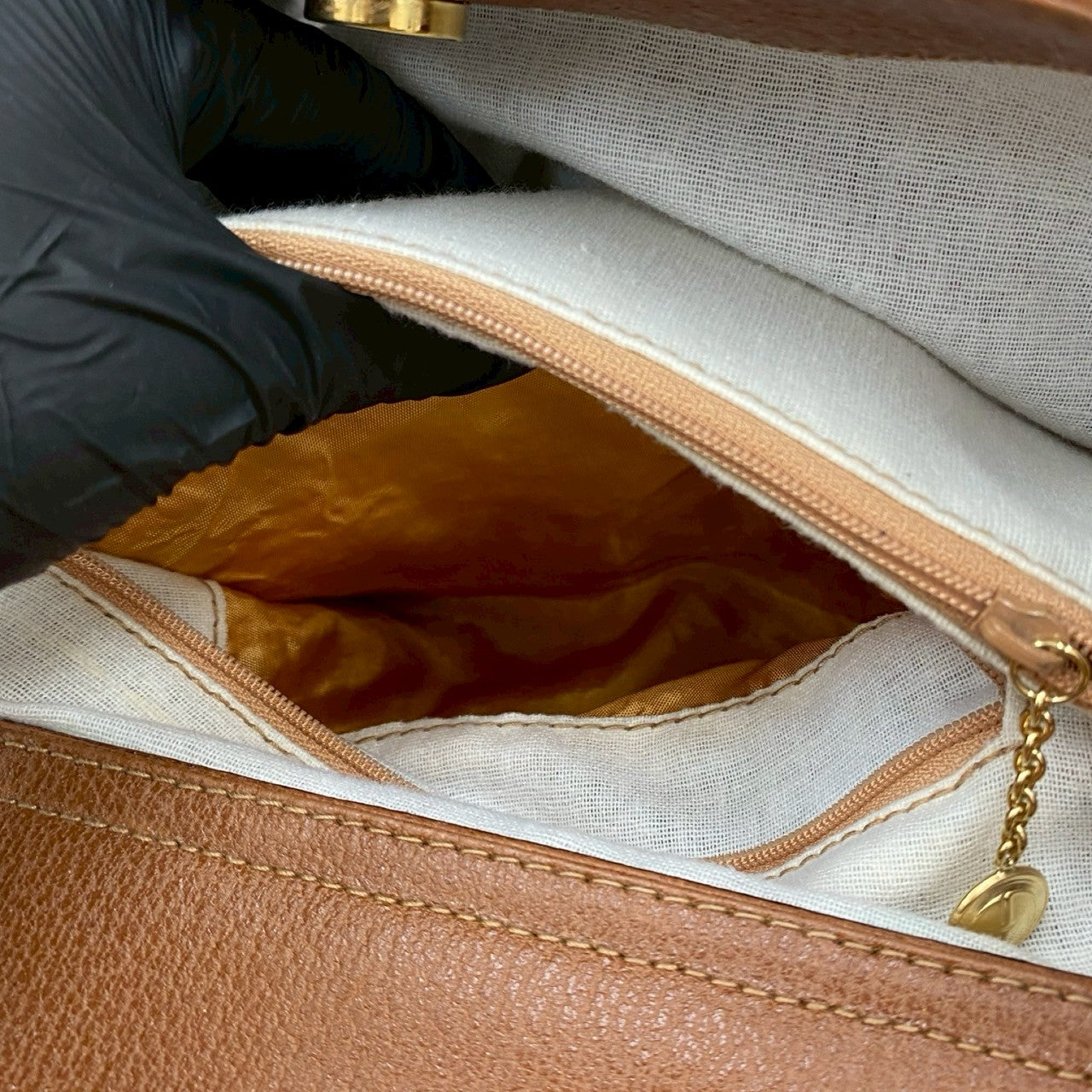 GUCCI Handbag leather Brown Bamboo